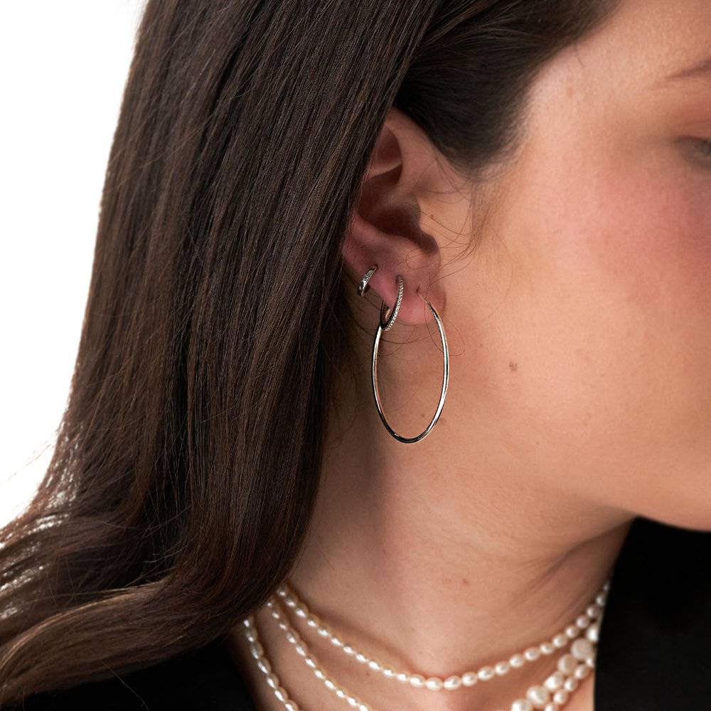 Cher Large Hoop Earrings - Sterling Silver-4 product photo