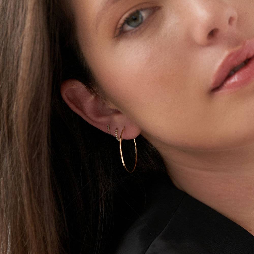 Cher Medium Hoop Earrings - 14K Solid Gold-2 product photo