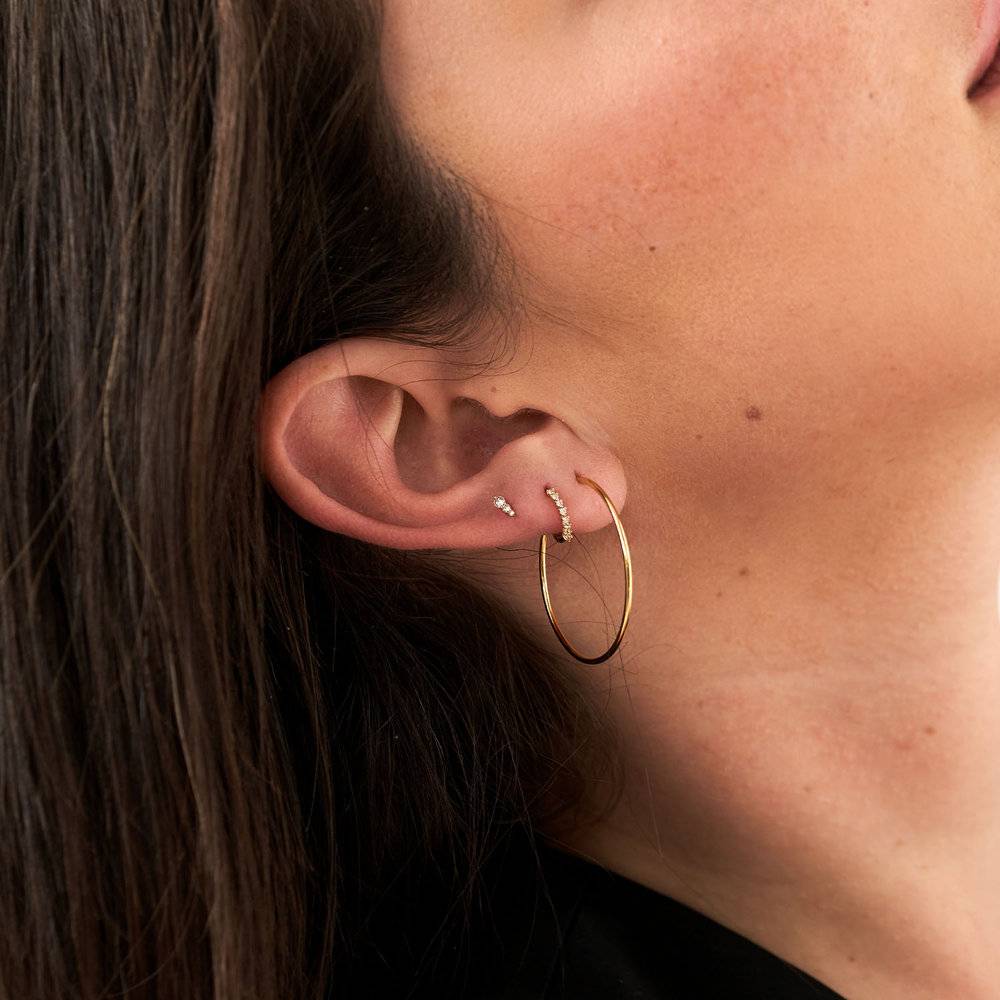 Boucles d’oreilles créoles – anneaux moyens – or Vermeil-4 photo du produit