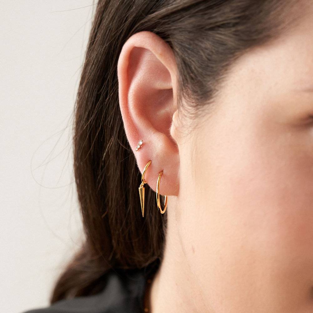 Cher Small Hoop Earring - Gold Vermeil-4 product photo