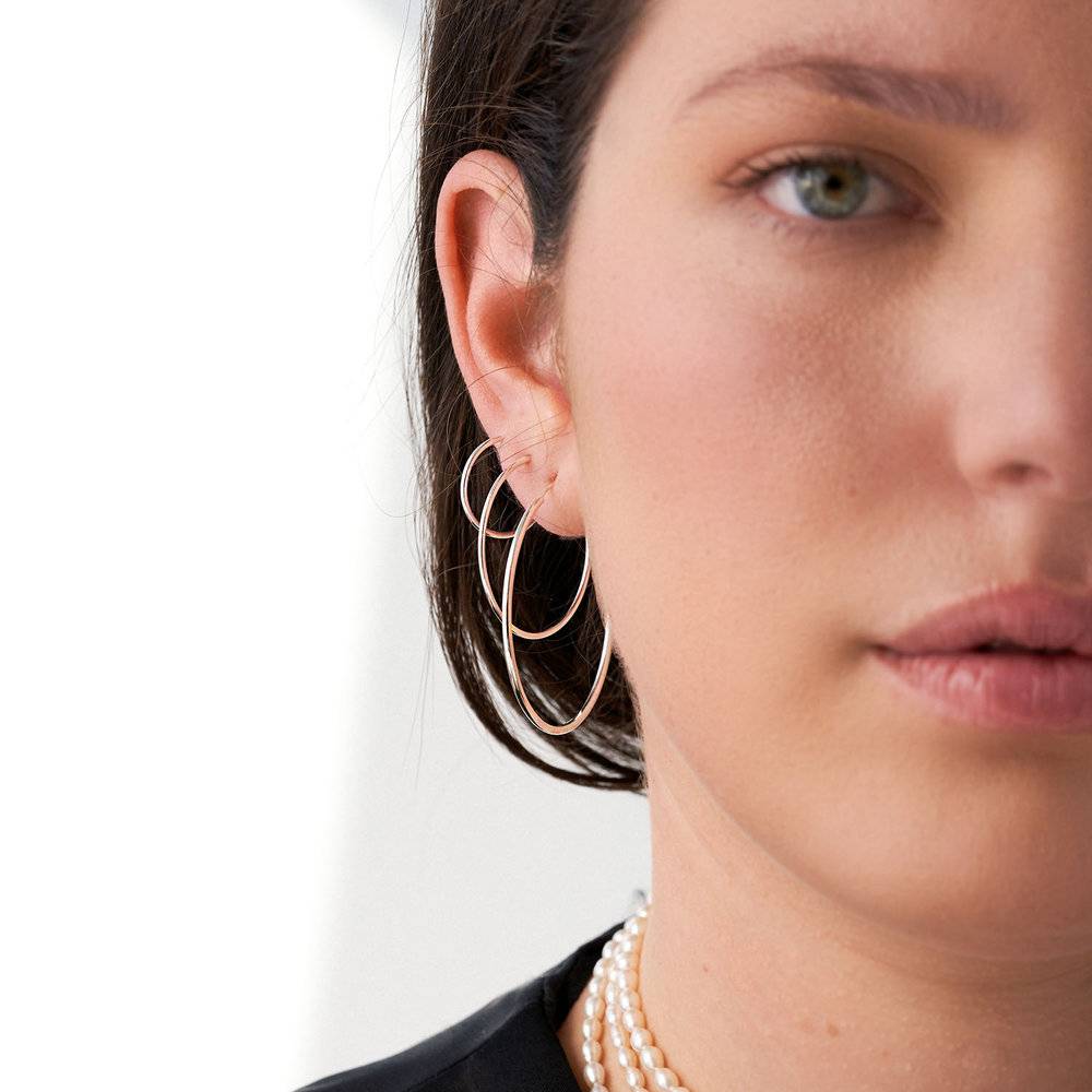 Cher Small Hoop Earrings -Sterling Silver-3 product photo
