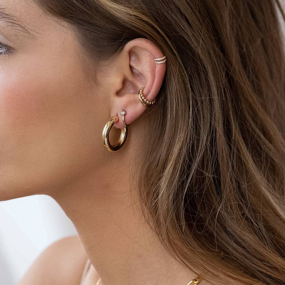 Chunky Hoop Earrings - Gold Plated-1 product photo
