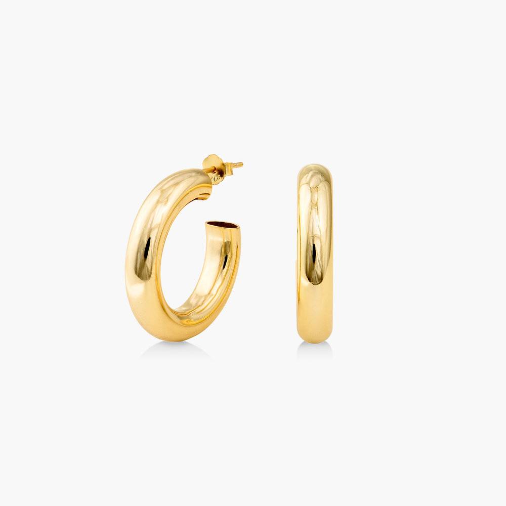 Chunky Hoop Earrings - Gold Vermeil-1 product photo