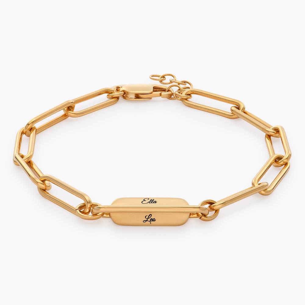 Ivy Name Paperclip Chain Bracelet - Gold Vermeil - Oak & Luna