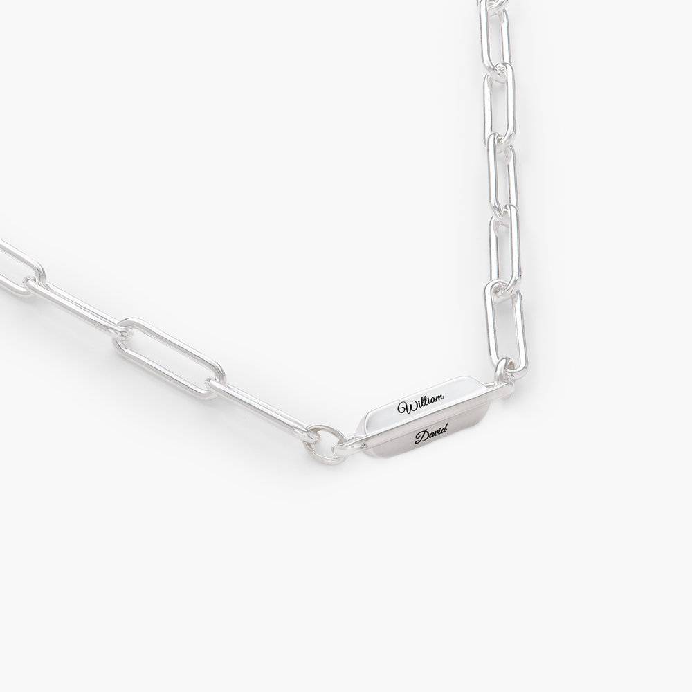 Ciara Custom Bar Paperclip Necklace - Silver-2 product photo