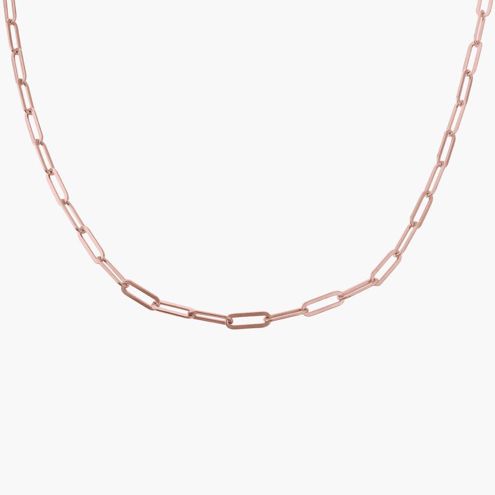 Large Paperclip Chain Necklace - Rose Gold Vermeil