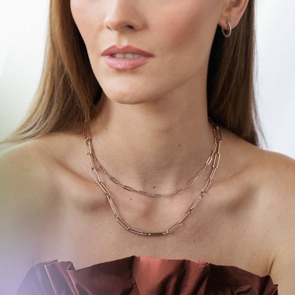 Classic Paperclip Chain Necklace - Rose Gold Vermeil-3 product photo