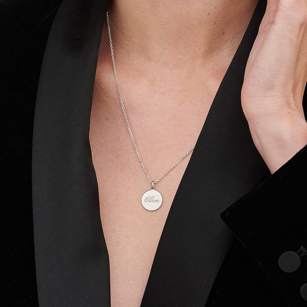 Cosette Engraved Disc Necklace - Sterling Silver-3 photo du produit