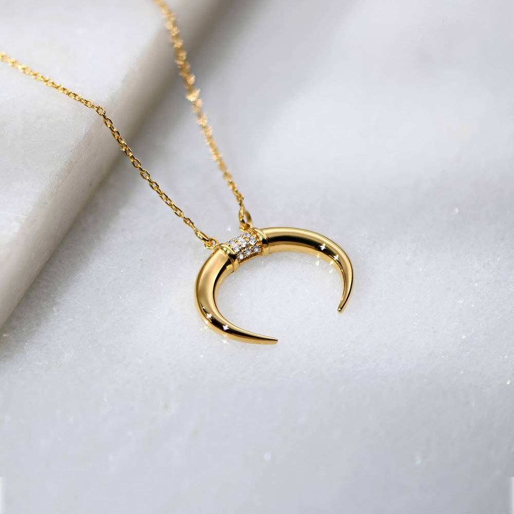 Crescent Moon Necklace - Gold Plated-6 photo du produit
