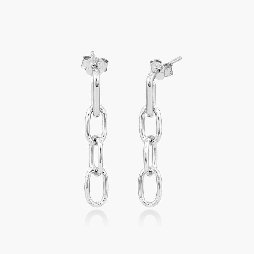 Cuban Link Chain Stud Earring - Sterling Silver-2 product photo