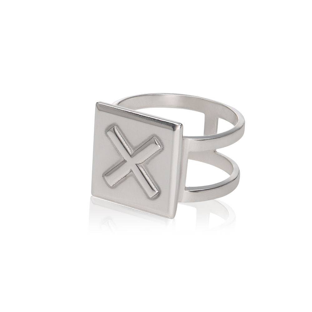 Bague Chocolate Bar Initiale - Argent 925-2 photo du produit
