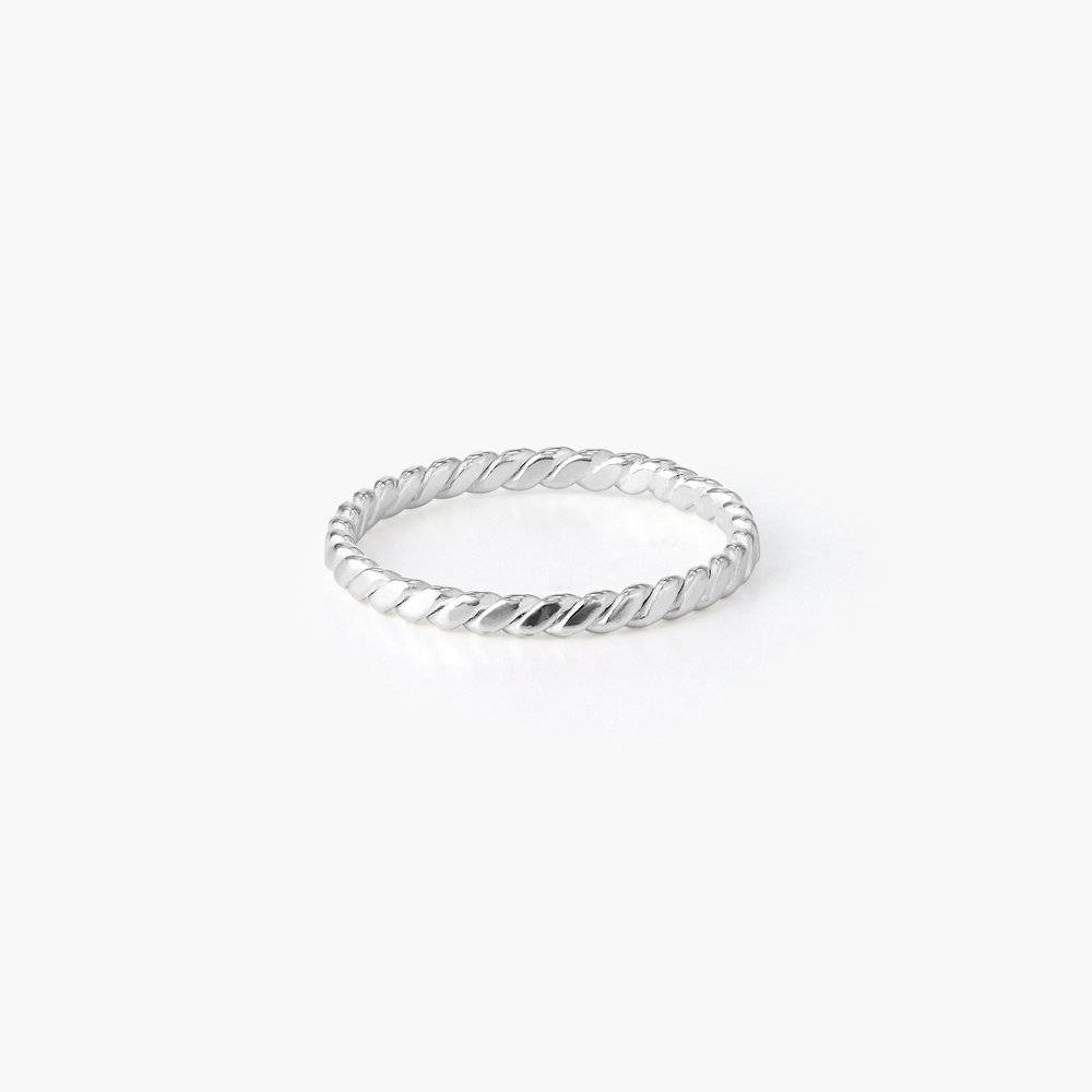 Braided Stackable Ring Band - Sterling Silver product photo