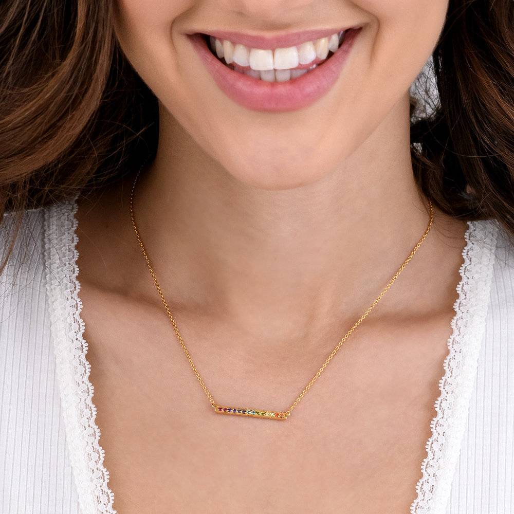 Rainbow Bar Necklace - Gold Plated-2 photo du produit