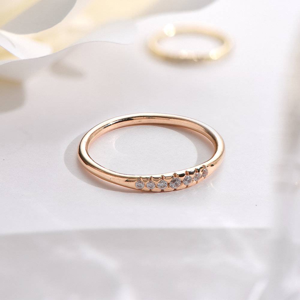 Darleen Diamond Ring - Rose Gold Plated-3 product photo
