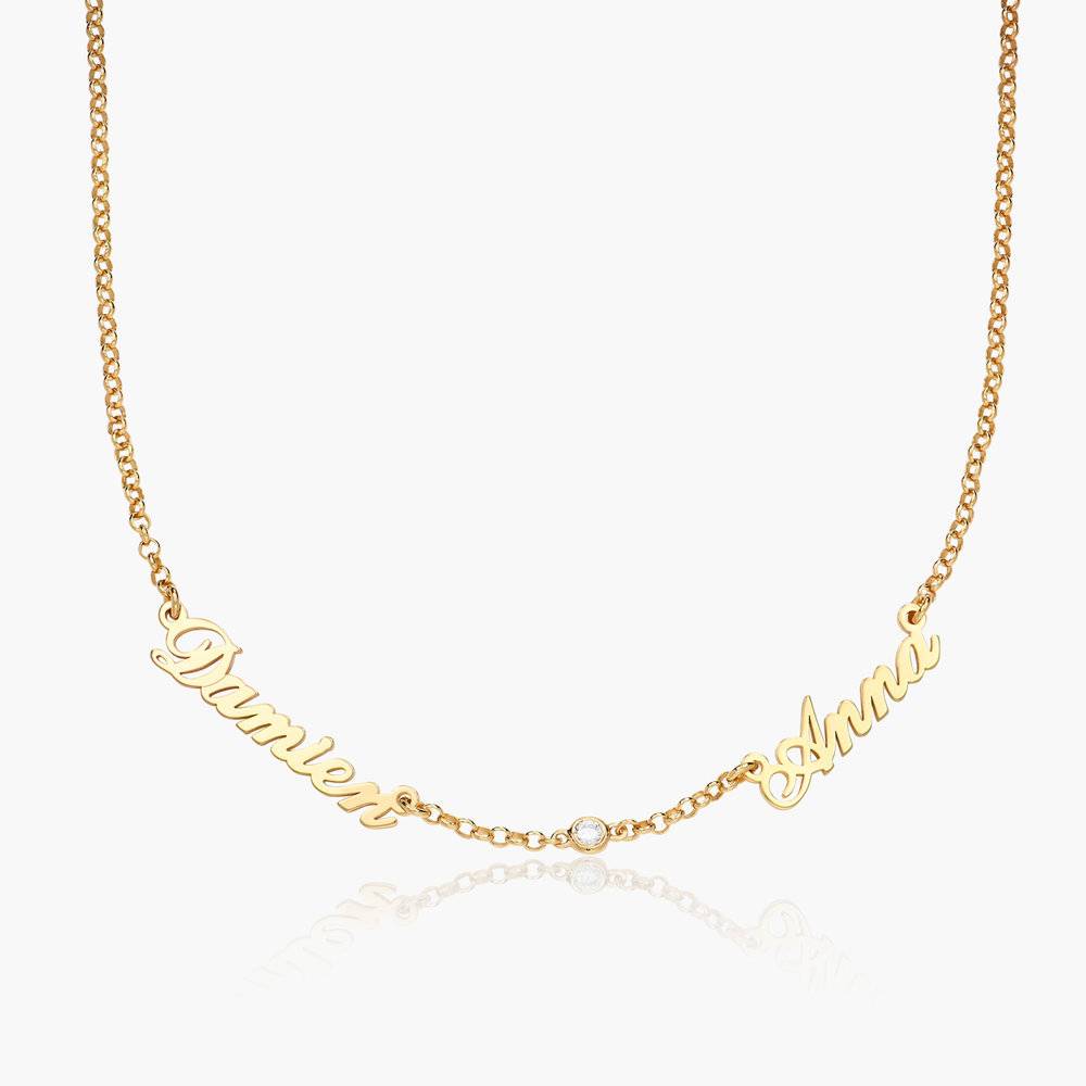 Multiple Name Necklace with Diamonds - Gold Vermeil product photo