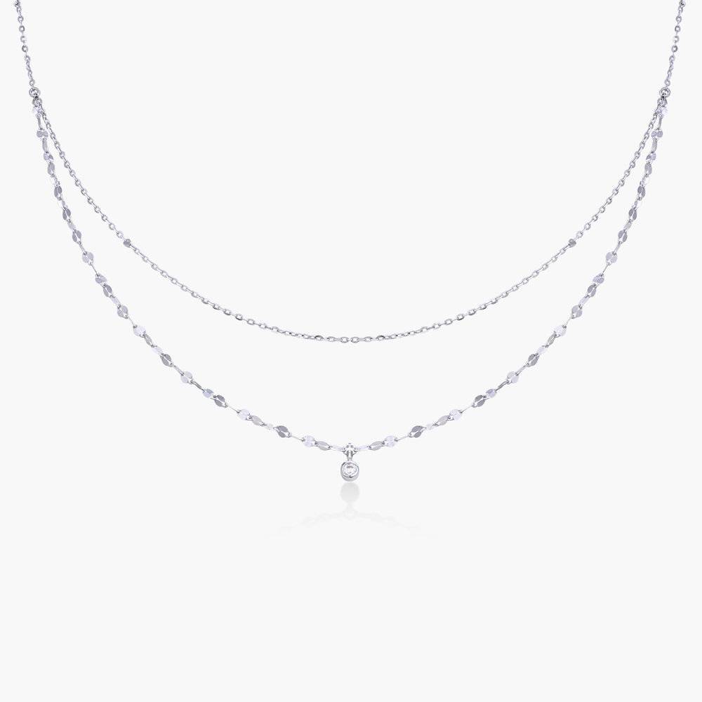 Double Chain Necklace - Sterling Silver-4 product photo