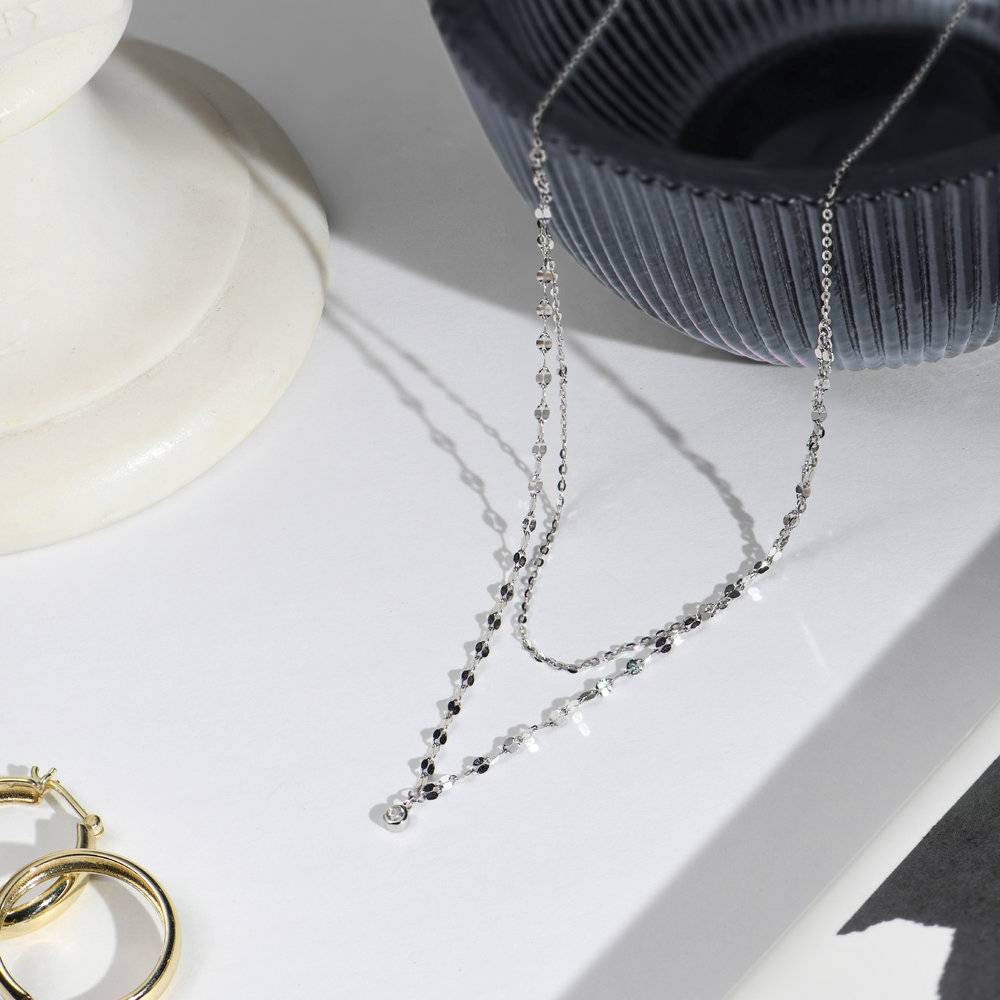 Double Chain Necklace - Sterling Silver-3 product photo