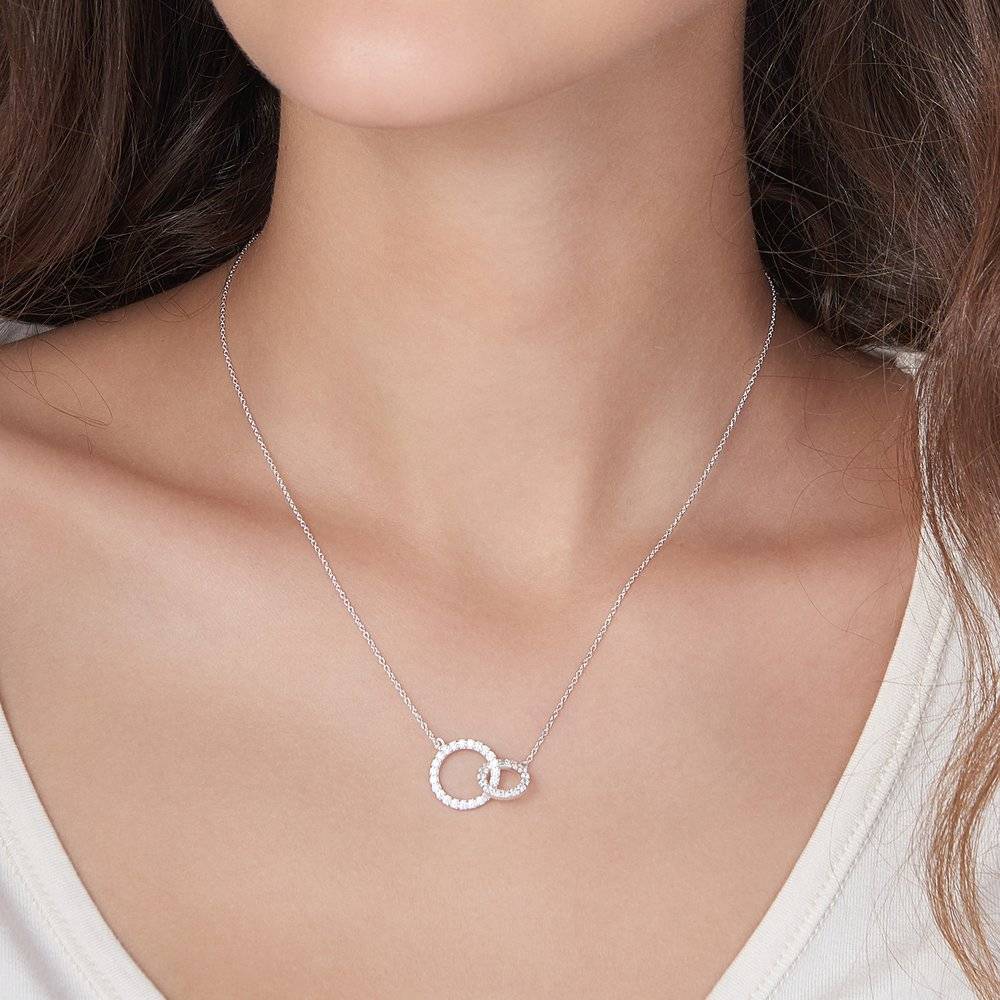 Double Eclipse Necklace - Silver-2 photo du produit