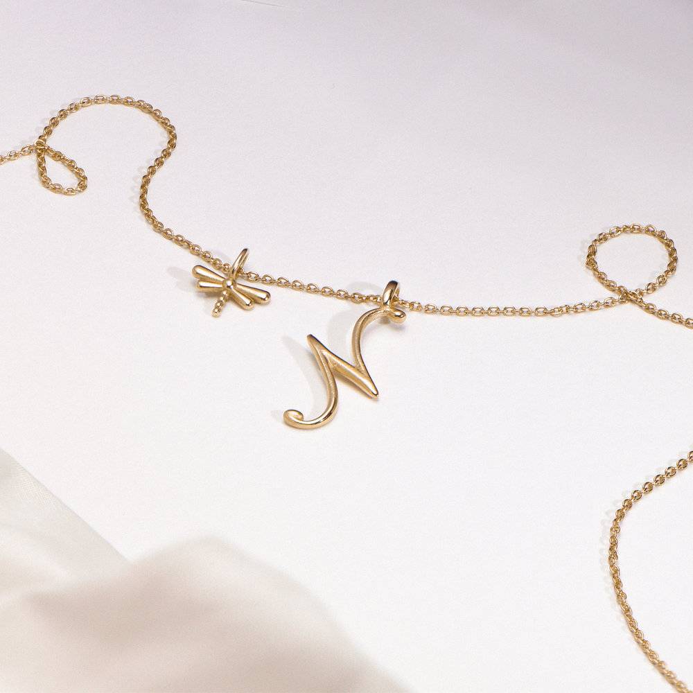 Dragonfly Charm - 14K Yellow Gold-1 product photo