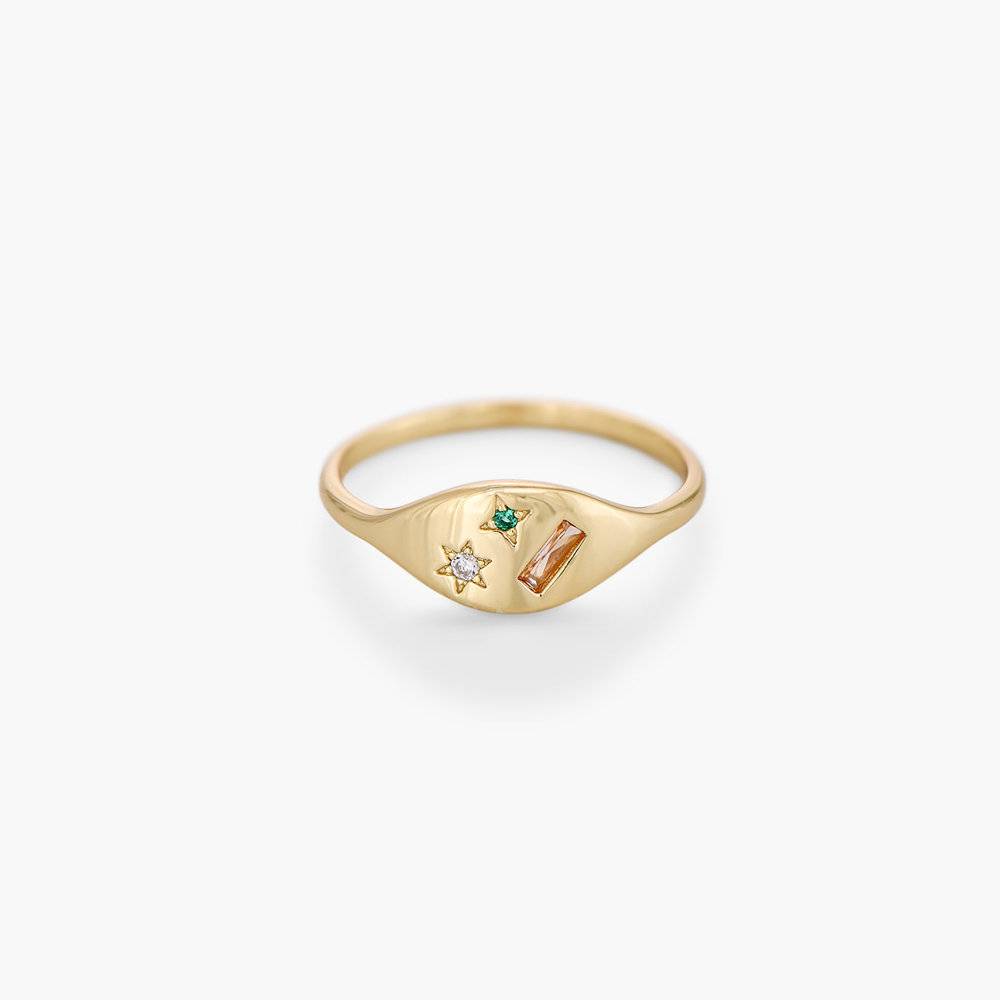 Elipse Ring with Stars - Gold Plated-1 photo du produit