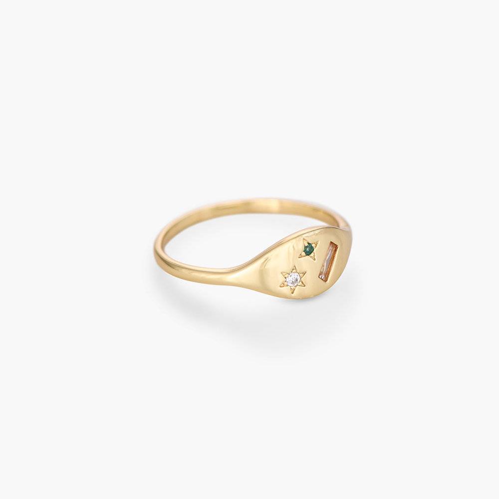 Elipse Ring with Stars - Gold Plated-2 photo du produit