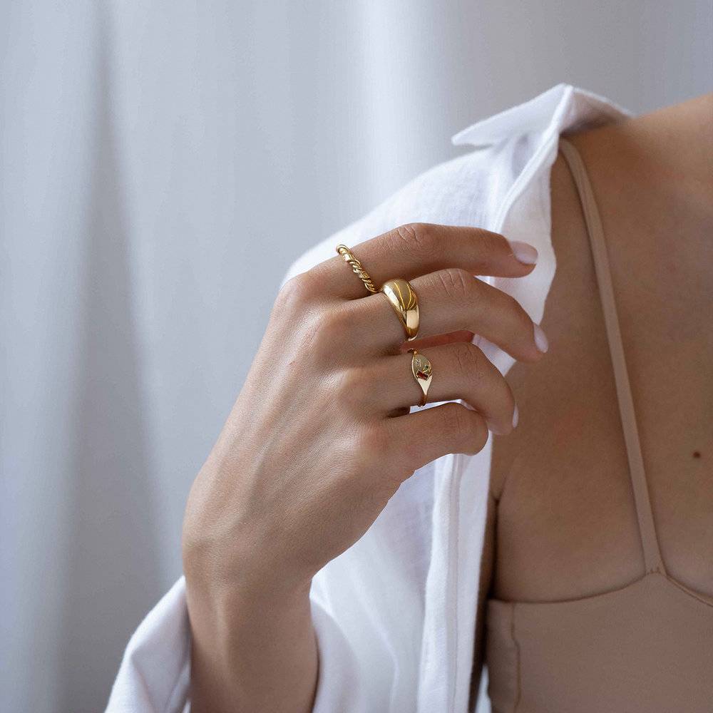 Elipse Ring with Stars - Gold Plated-3 photo du produit