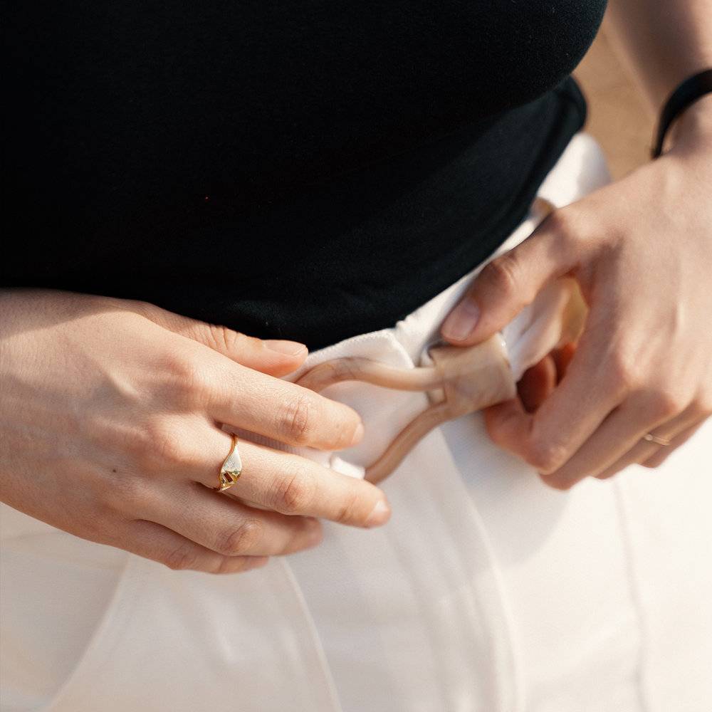 Elipse Ring with Stars - Gold Plated-4 photo du produit