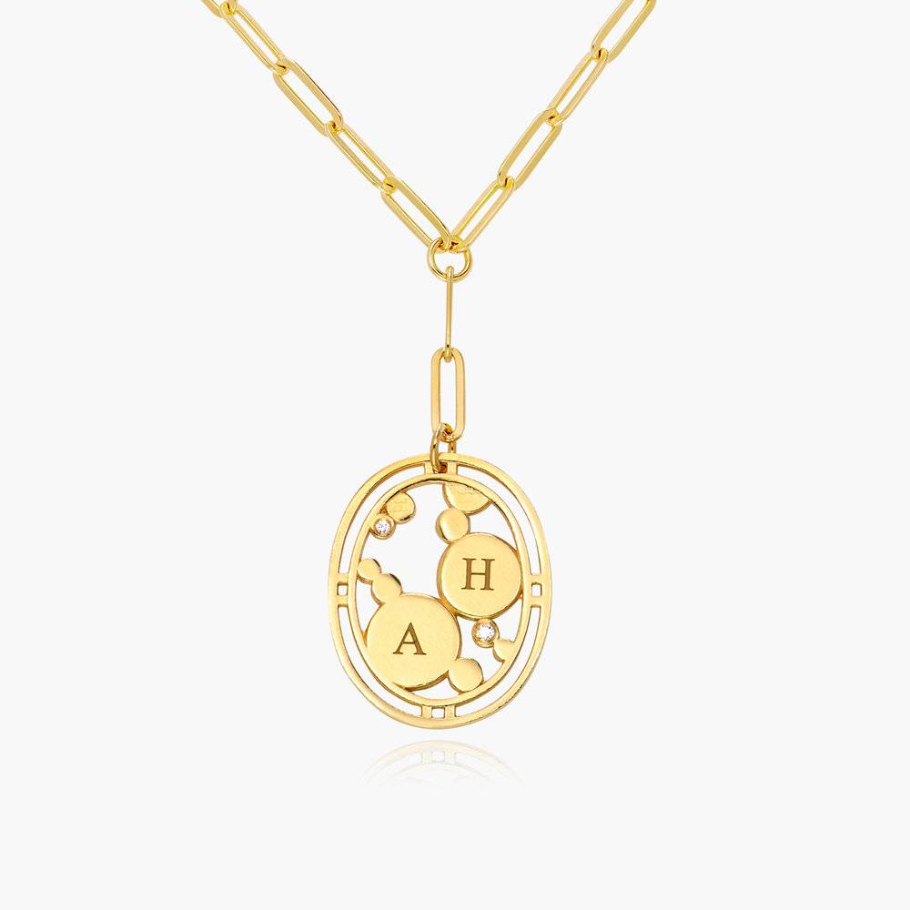 Engraved Heirloom Necklace With Diamonds - Gold Vermeil-2 product photo