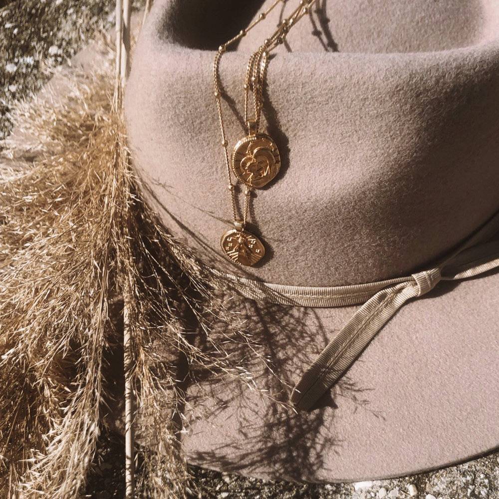 Faith Vintage Coin Necklace- Gold Vermeil-5 product photo