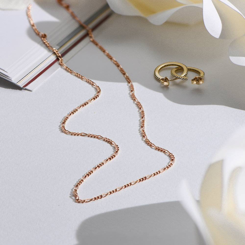 Figaro Chain Necklace - Rose Gold Plating