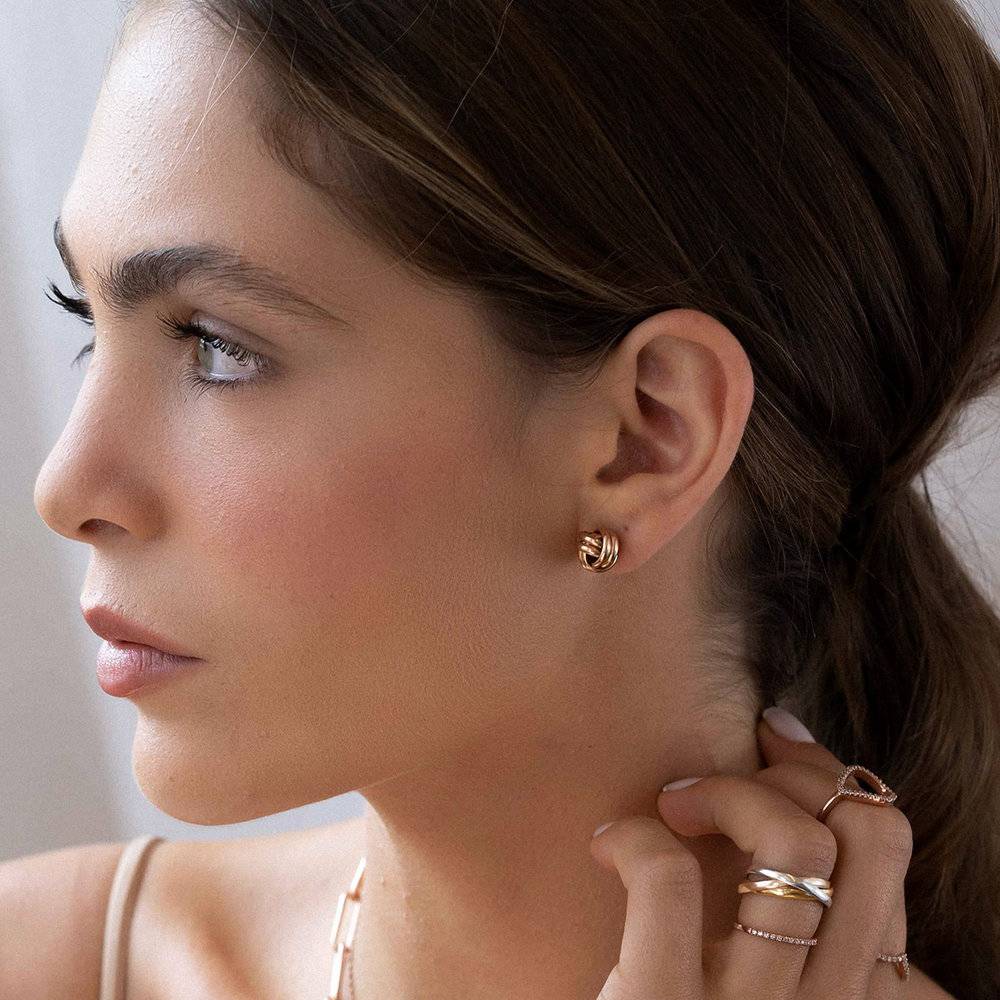 Forget Me Knot Earrings - Rose Gold Plated-1 photo du produit