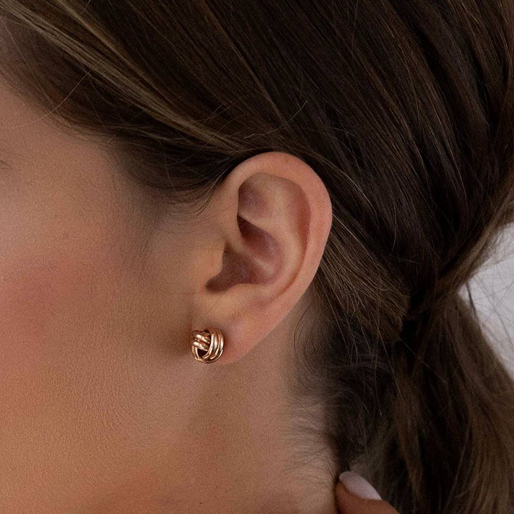 Forget Me Knot Earrings - Rose Gold Plated-4 product photo