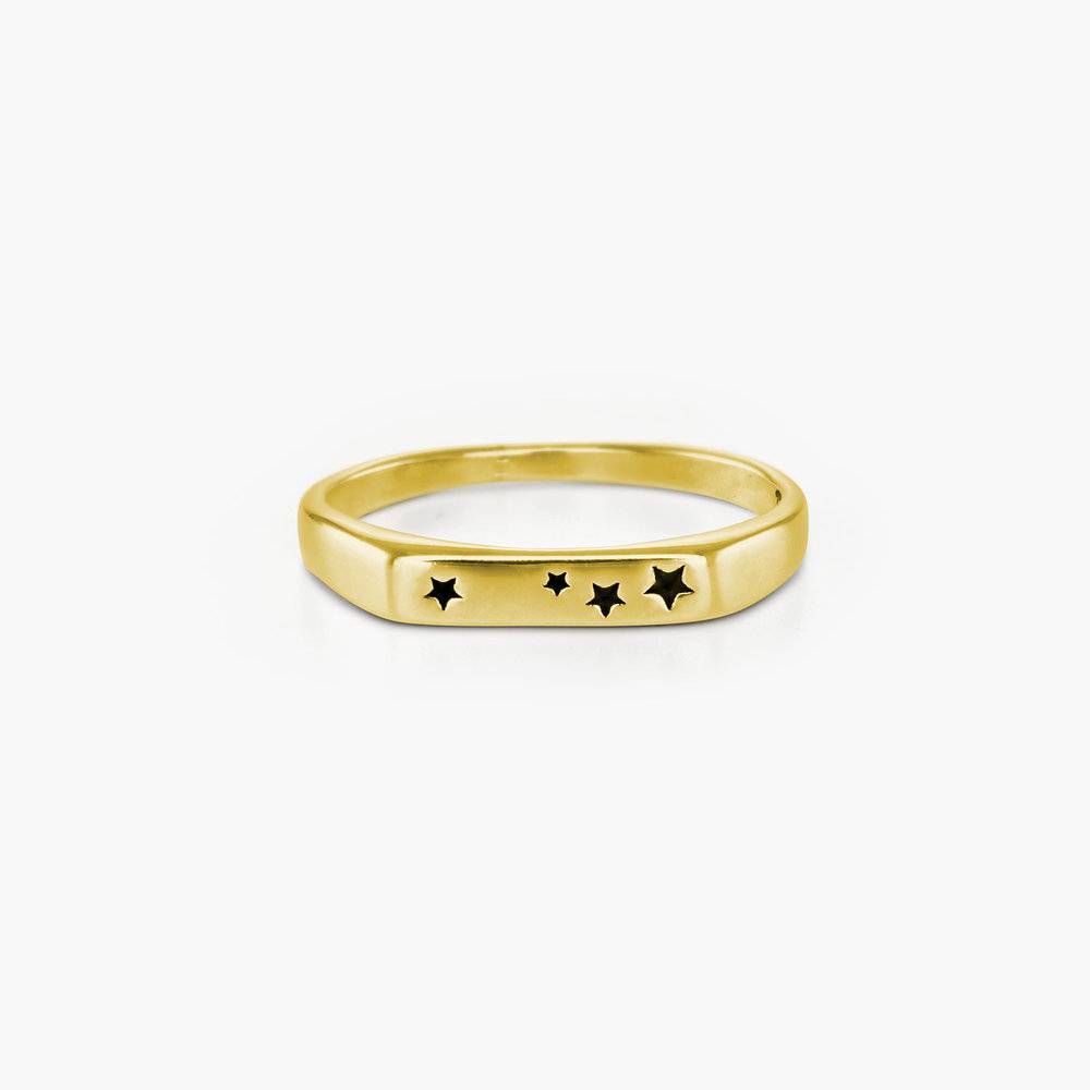 Galaxy Thin Signet Ring - Gold Plated-3 product photo