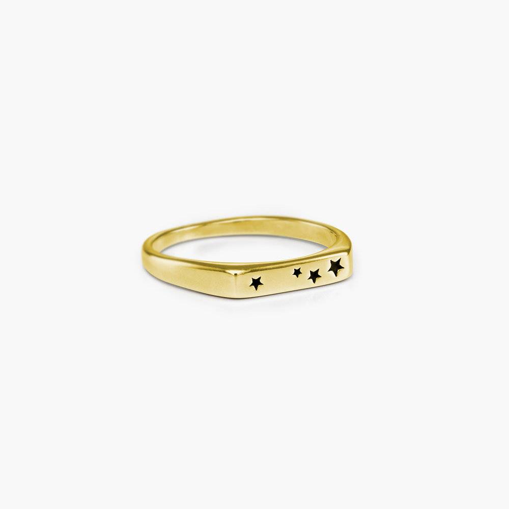 Galaxy Thin Signet Ring - Gold Plated-5 product photo