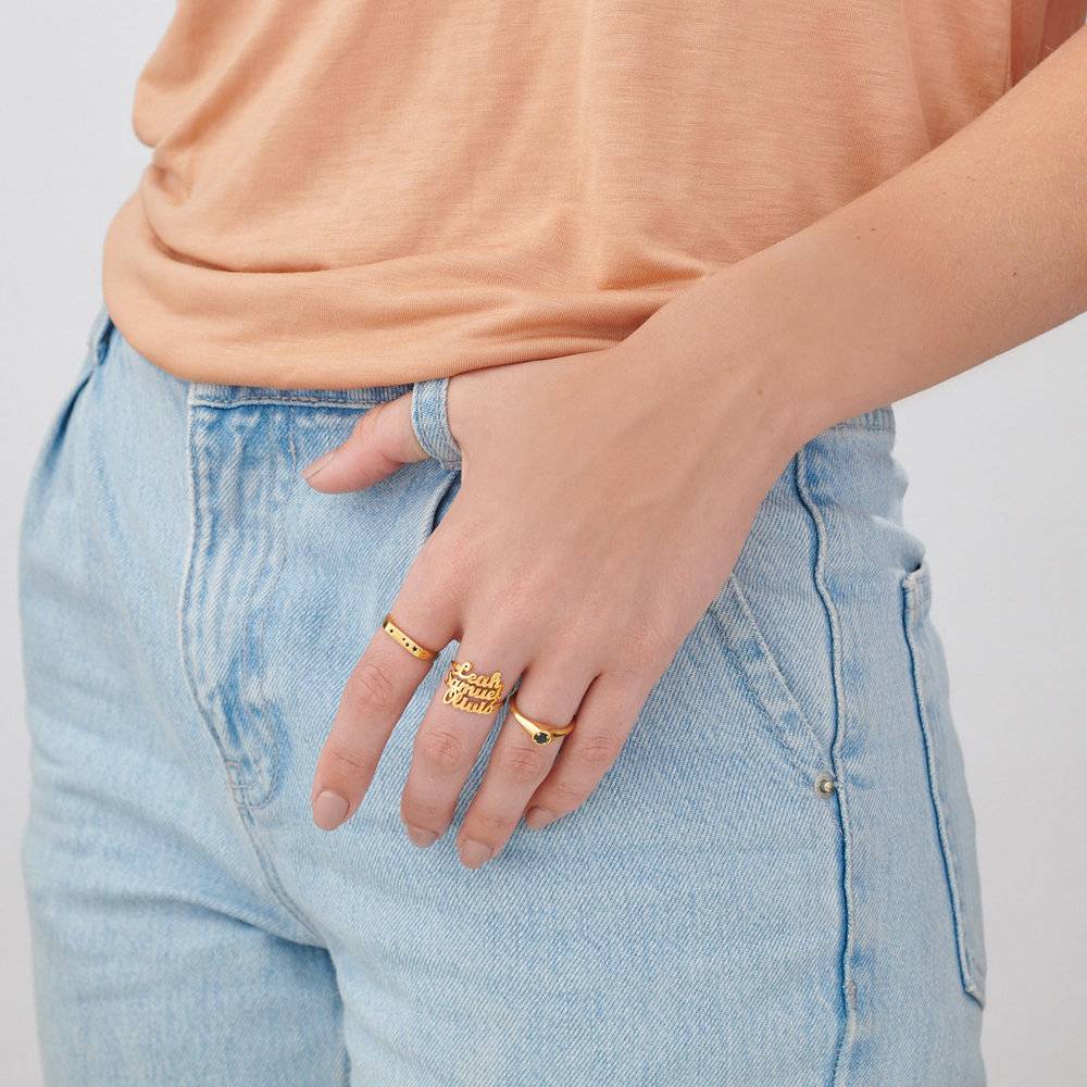 Galaxy Thin Signet Ring - Gold Plated-5 photo du produit