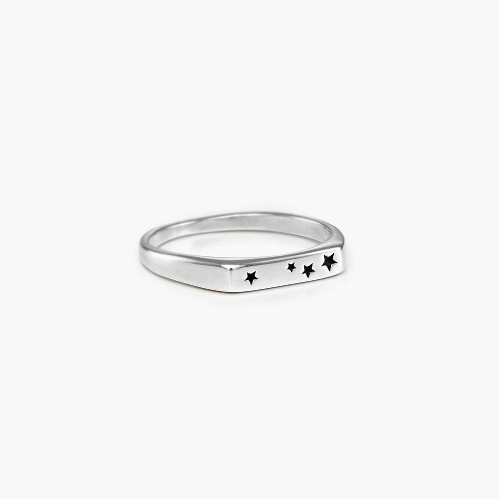 Galaxy Thin Signet Ring - Sterling Silver