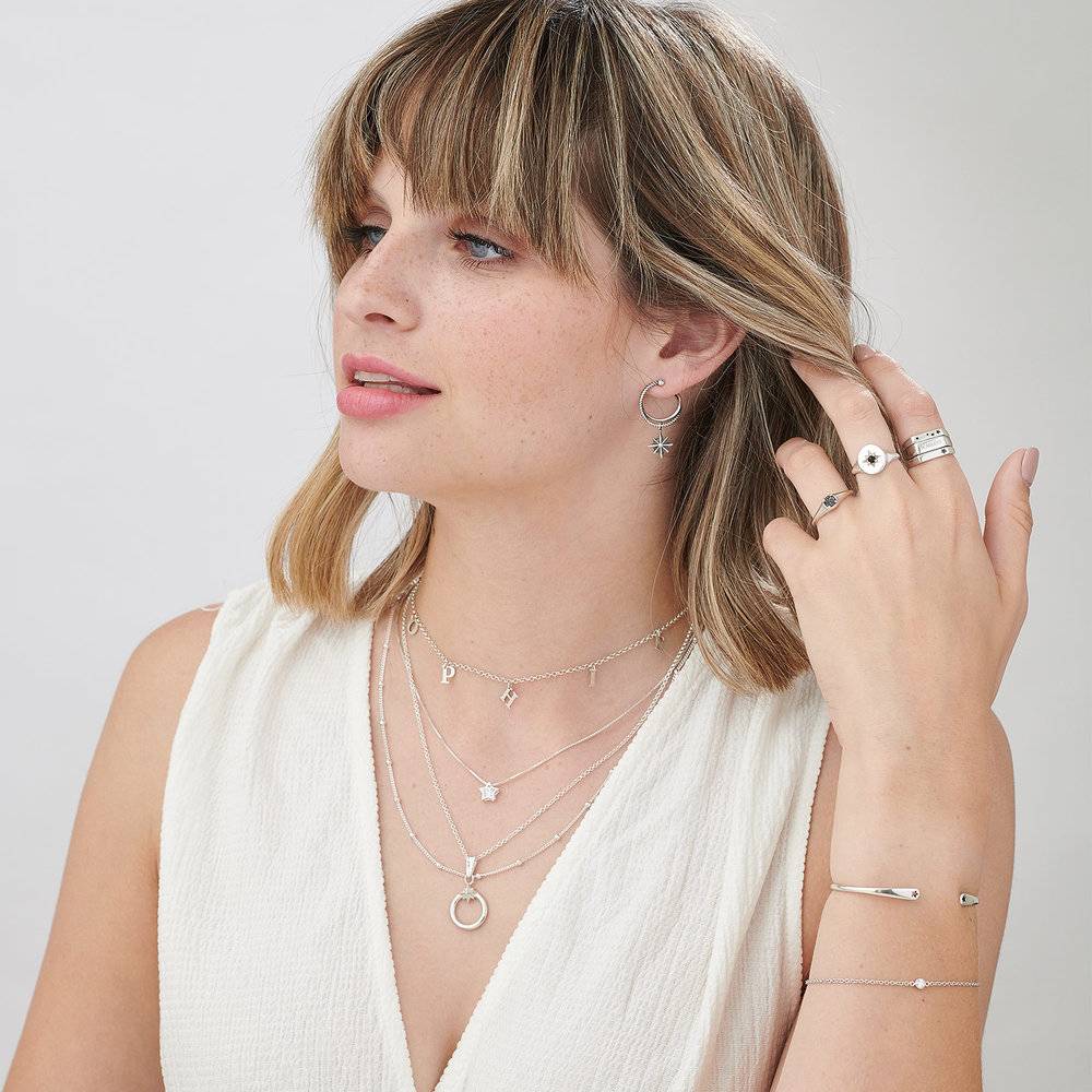 Galaxy Thin Signet Ring - Sterling Silver-6 photo du produit