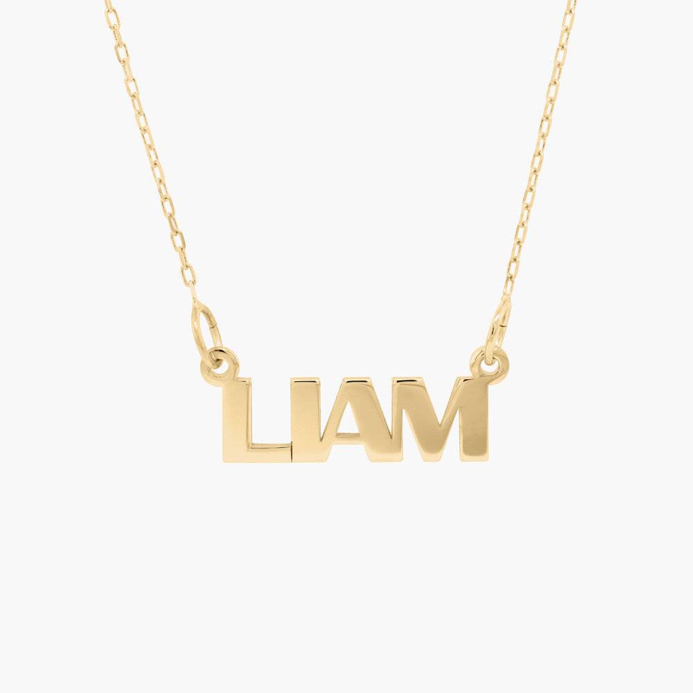 Gatsby Name Necklace - 14K Solid Gold-2 product photo