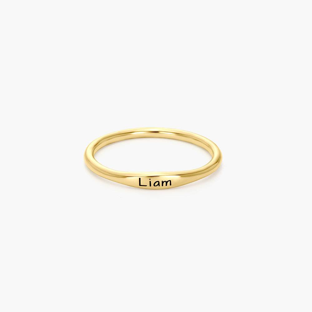 Gwen Thin Name Ring - 14K Solid Gold-1 product photo