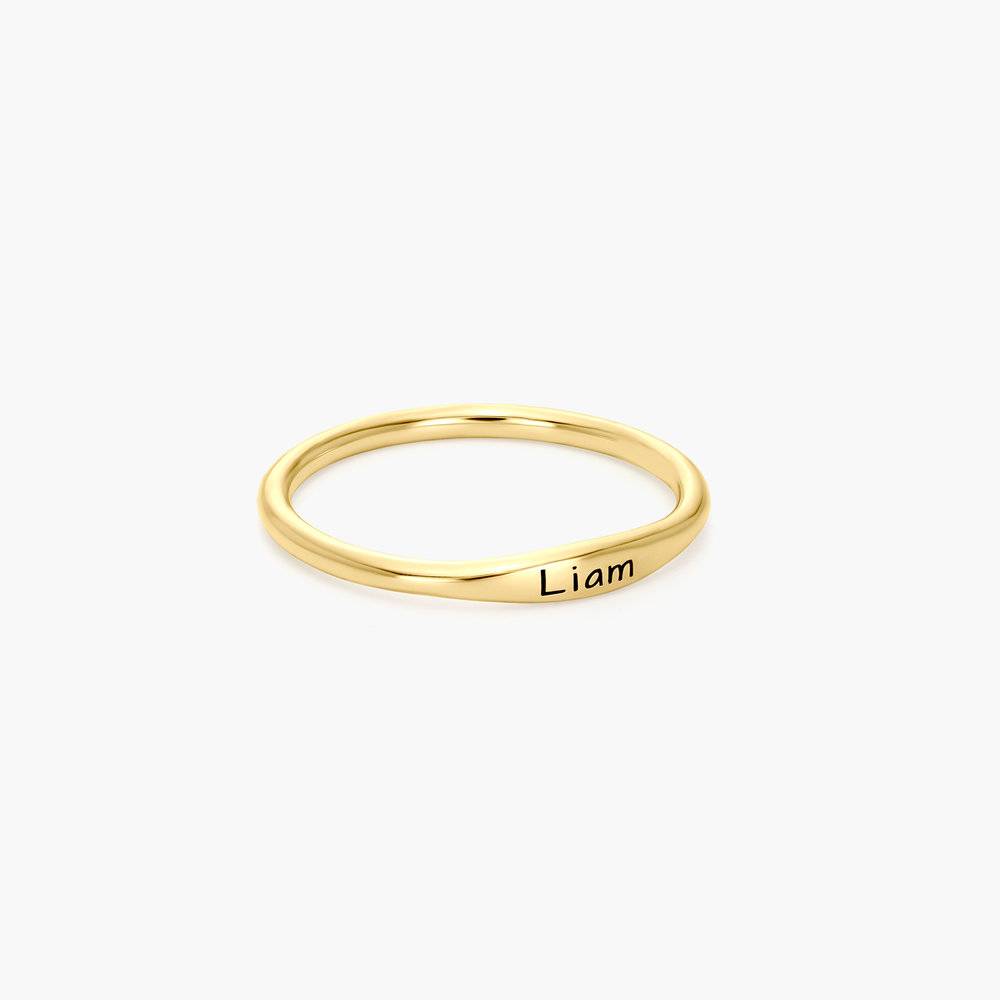 Gwen Thin Name Ring - 14K Solid Gold-2 product photo