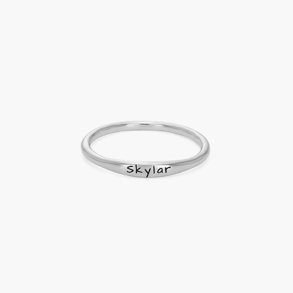 Personalised Thumb Name Ring in 92.5 Sterling Silver – Liyanajewel