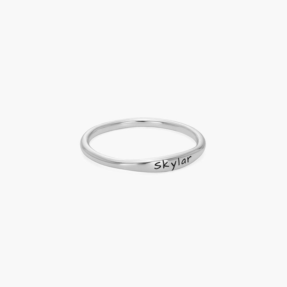 Gwen Thin Name Ring - Silver-2 product photo