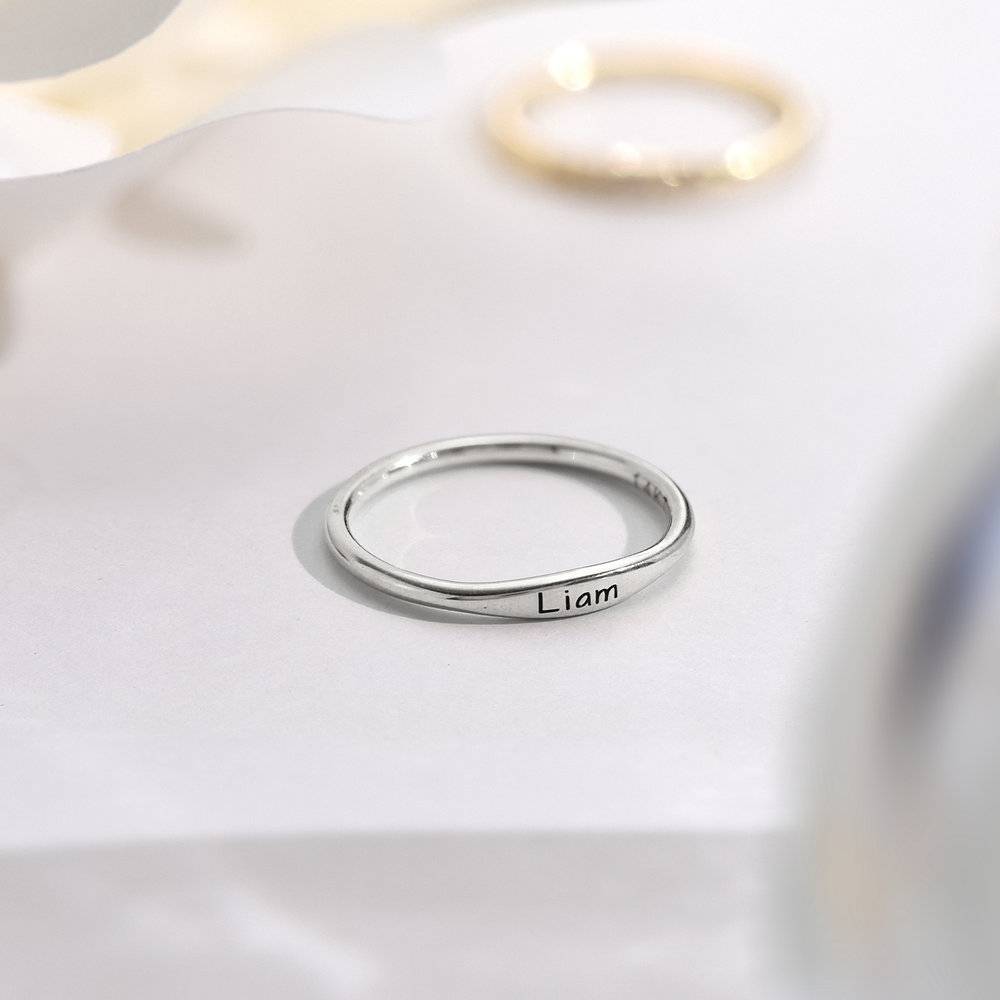 Gwen Thin Name Ring - Silver-3 product photo