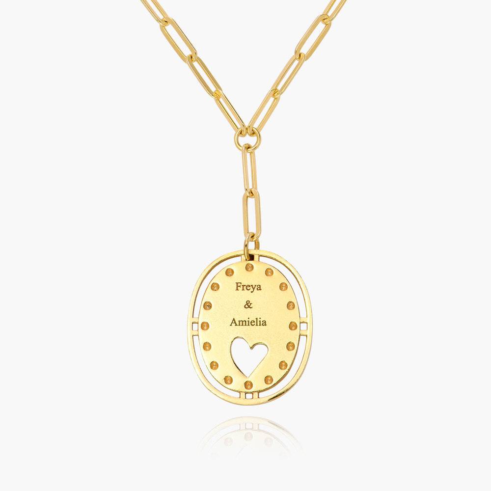 Halo Engraved Heart Pendant Necklace - Gold Vermeil product photo
