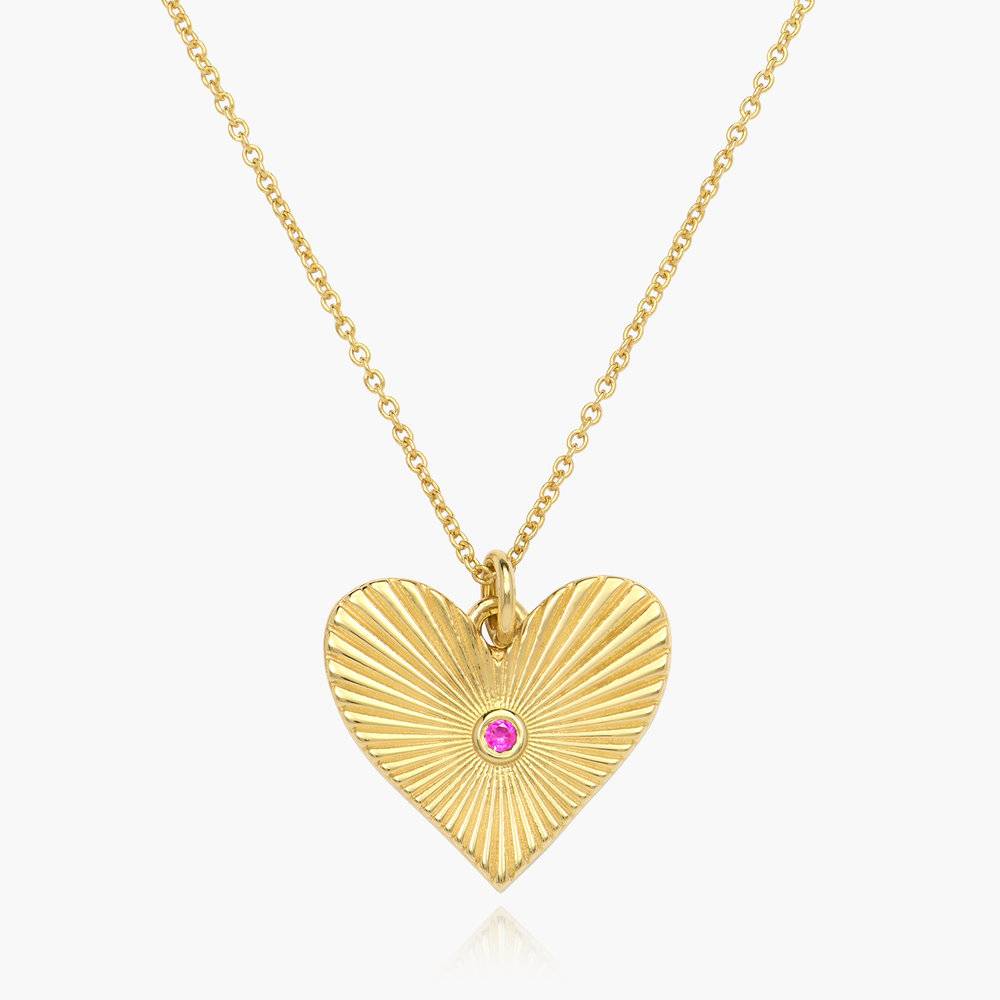 Heart Medallion Necklace - Gold Vermeil-2 product photo