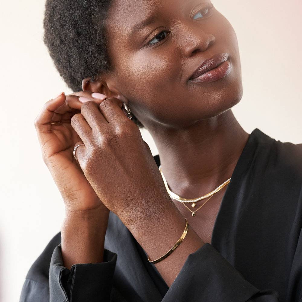 Herringbone Chain Bracelet in 18k Yellow Gold Vermeil