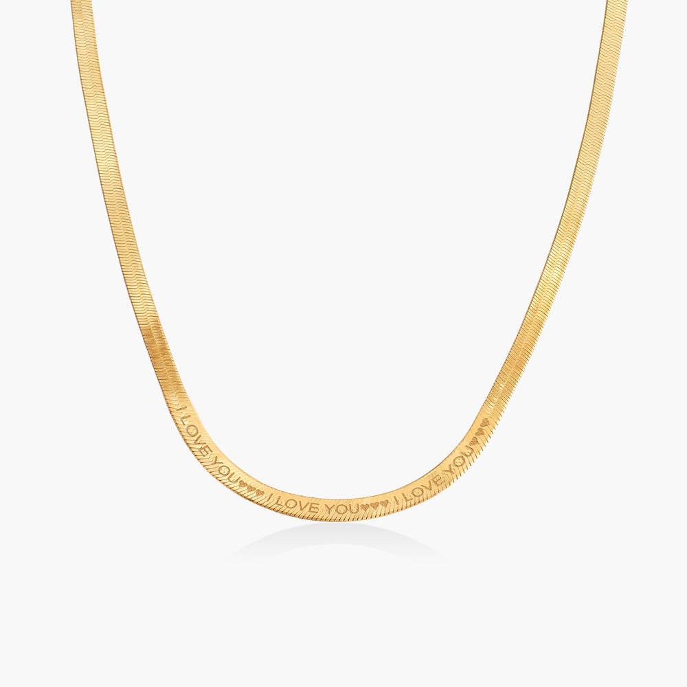 thumbnail image 2 of VASCRO 18k PVD Bonded Herringbone Chain Necklace – 6.5mm – 5 Sizes – Yellow Gold – Velvet Pouch 2 of 2