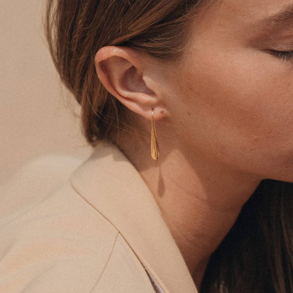 Teardrop Dangle Earrings - Gold Plated-4 product photo