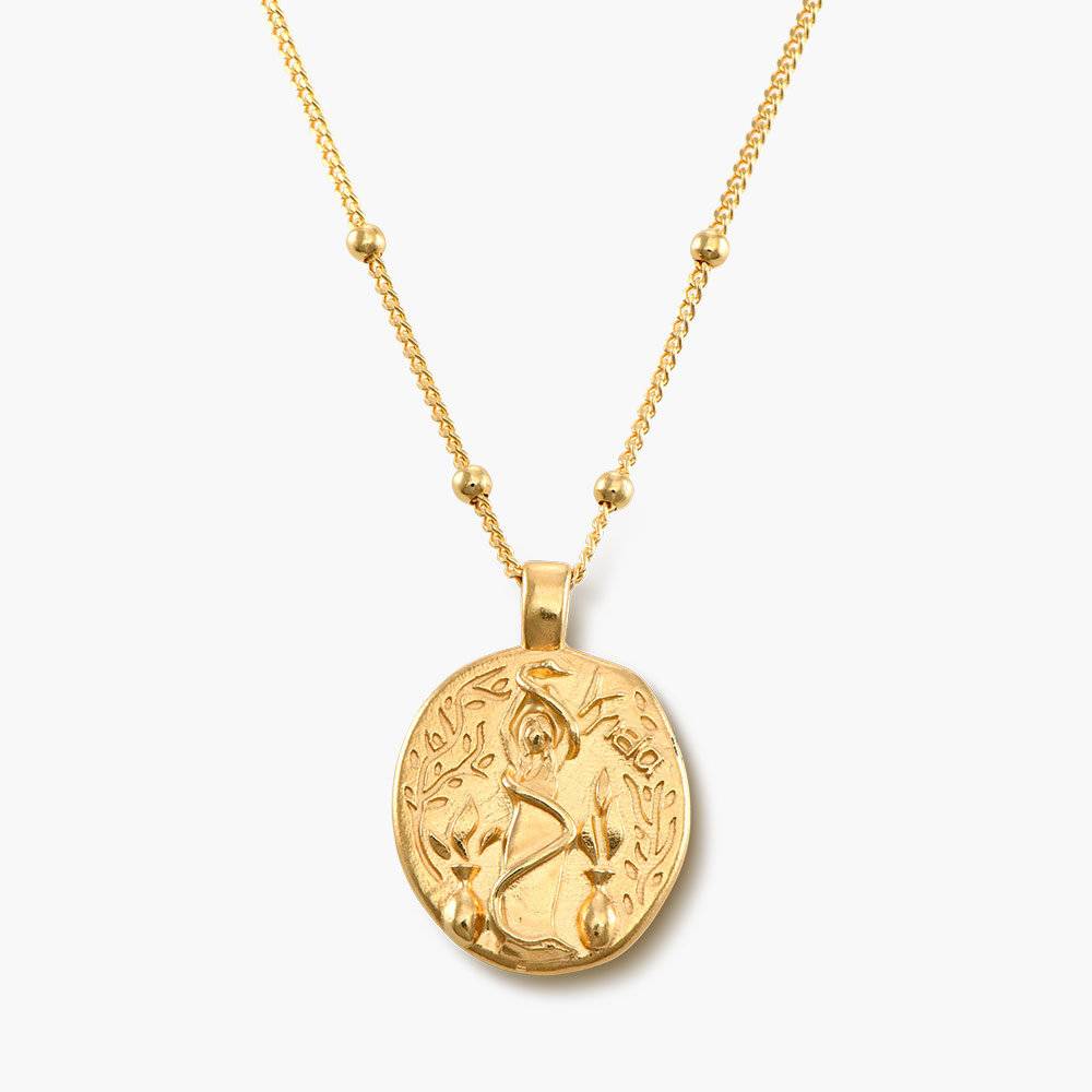 Goddess of Healing Greek Coin Necklace - Gold Plated