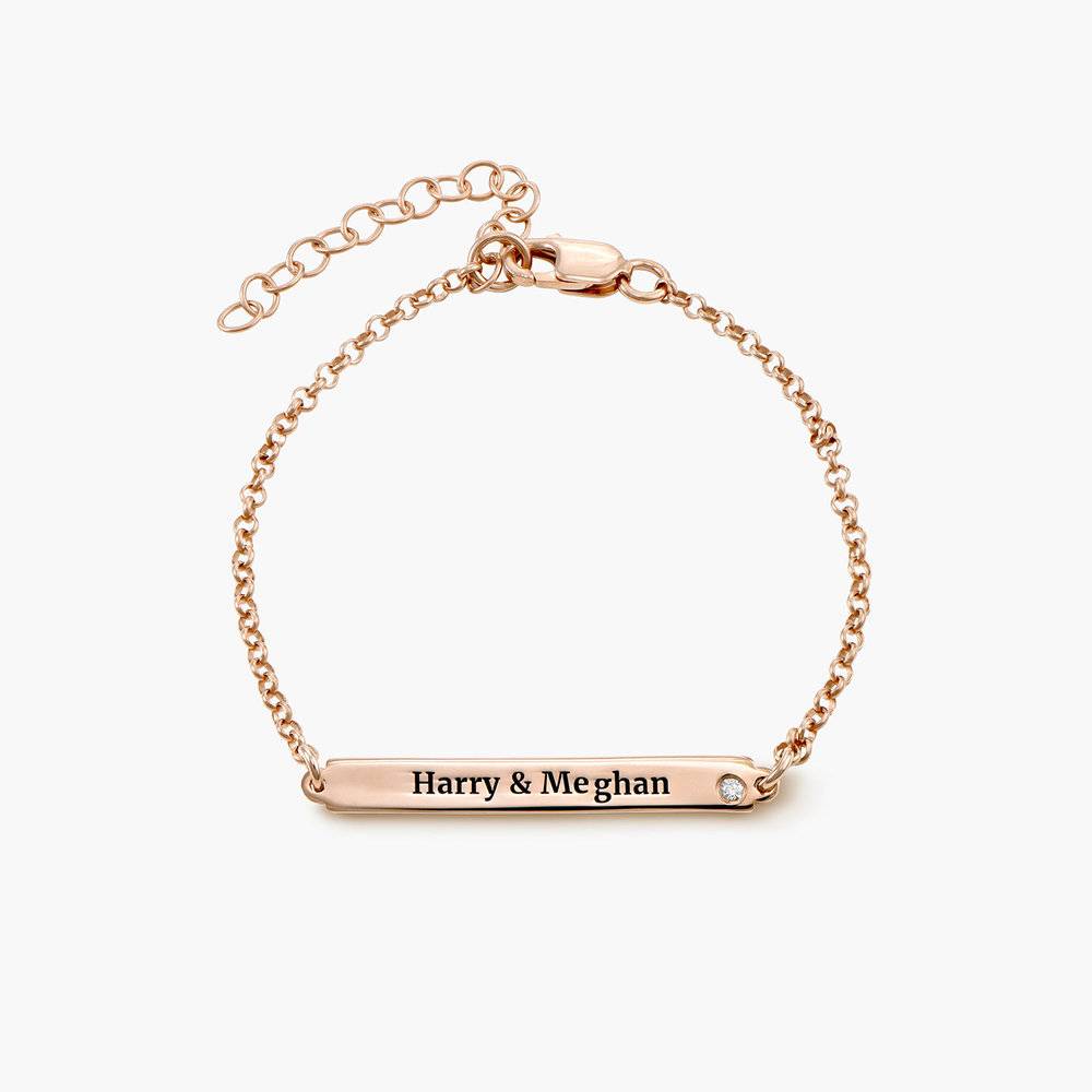 ID Name Bracelet with Diamond - Rose Gold Plated product photo